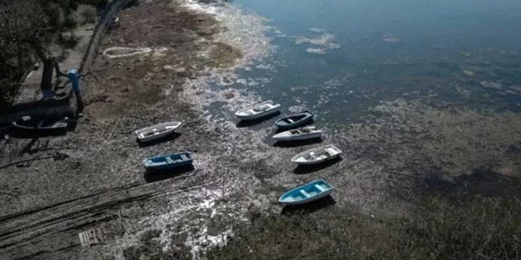 Sapanca Gölü su seviyesi hızla çekilmeye devam ediyor